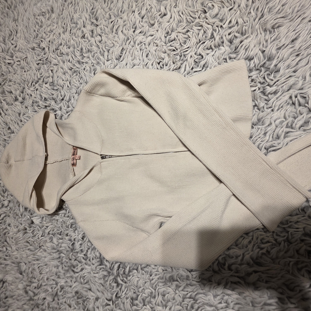 Cream Zip-Up Hoodie